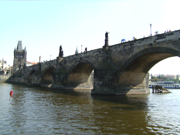 Czech Republic Prague Charles Brdge seen from Vltava
