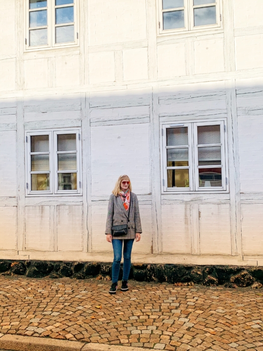 North Funen Bogense White half-timbered building