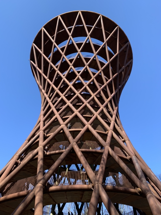 Denmark Naestved Forrest Tower seen from the bottom