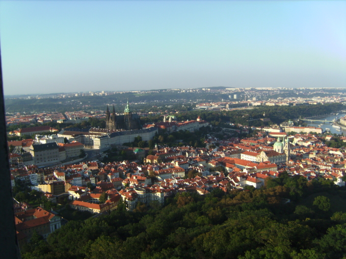 Czech Republic Prague view from Petrin Gardens