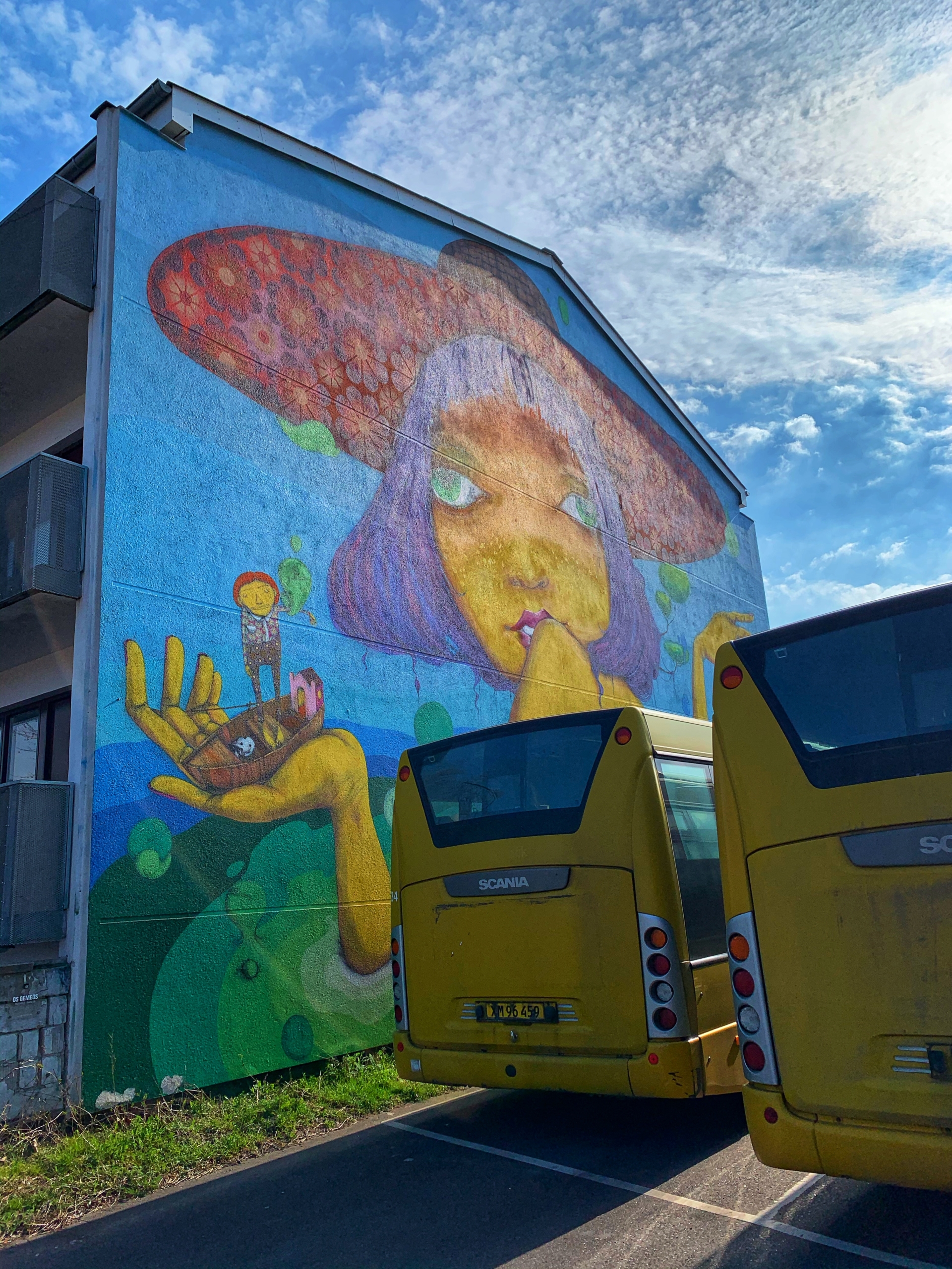 Denmark Naestved Mural woman with hat