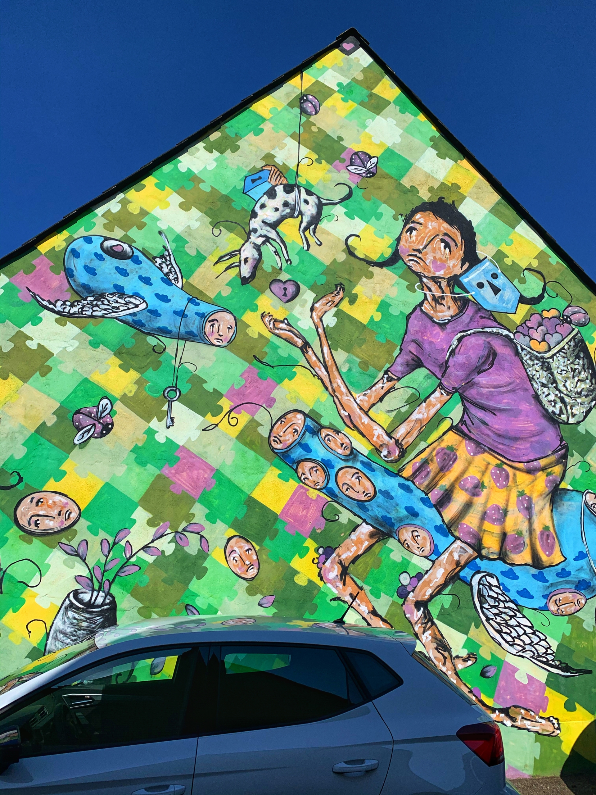 Denmark Naestved Mural girl and faces